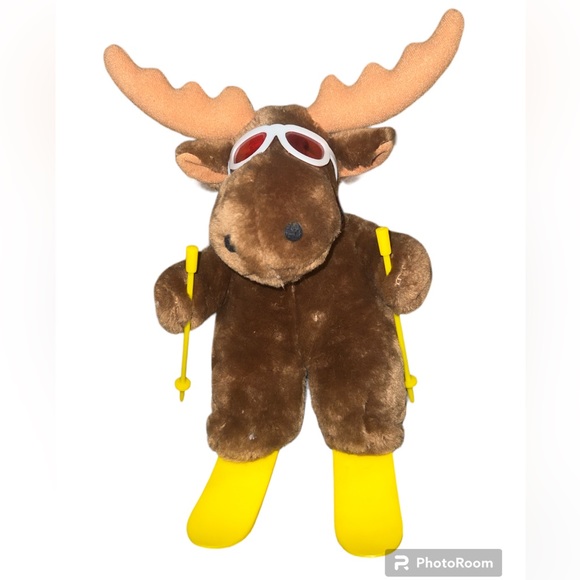 Vtg 1988 Prestige Toy Corp Moose Ski Skiing Plush 10” Stuffed Animal - Picture 1 of 4